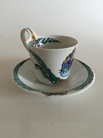 Royal Copenhagen Jingle Bells Morning Cup and Saucer