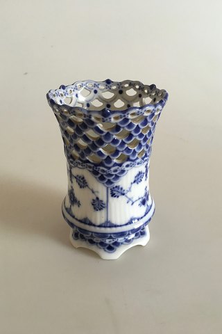 Royal Copenhagen Blue Fluted Full Lace Breadstick Holder No 1016