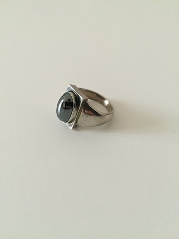 Georg Jensen Sterling Silver Ring with Hematite No 84