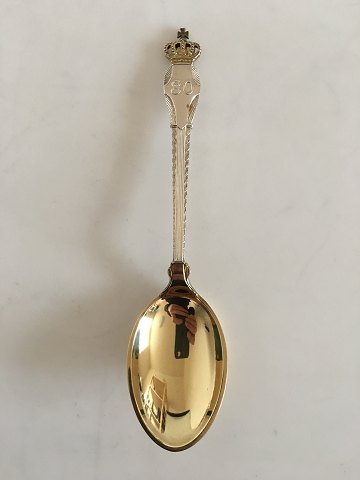 Anton Michelsen Commemorative Spoon In Gilded Sterling Silver from 1898