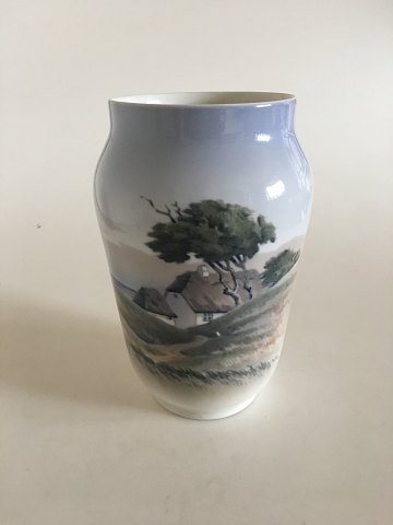 Royal Copenhagen Art Nouveau Vase with landscape motif No 2854/3604