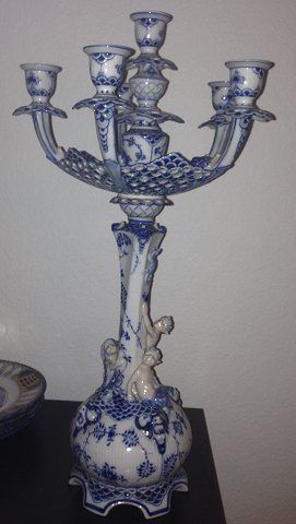 Royal Copenhagen Blue Fluted Full Lace 6 armed Candelabra No 1006