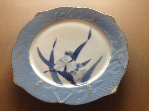 Royal Copenhagen Art Nouveau Fish Plate with Iris 2 of 3