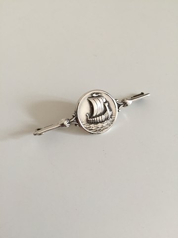 Georg Jensen Sterling Silver Brooch with Viking Ship No 220