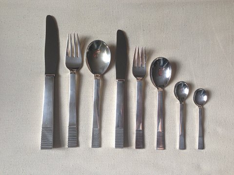 Georg Jensen Parallel/Relief Sterling Silver Flatware Set 48 Pieces