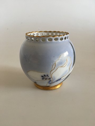 Royal Copenhagen Early Art Nouveau vase with Iris and gold