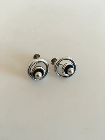 Hans Hansen Sterling Silver Earscrews No 408 Designed by Karl Gustav Hansen