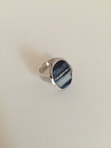 Georg Jensen Sterling Silver Harald Nielsen Ring No 189 with Agate