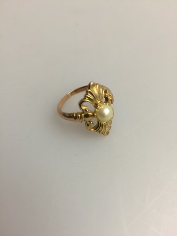 Georg Jensen 14K Gold Ring with Pearl No 105