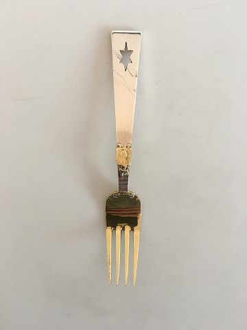 A. Michelsen Christmas Fork 1940 Gilded Sterling Silver