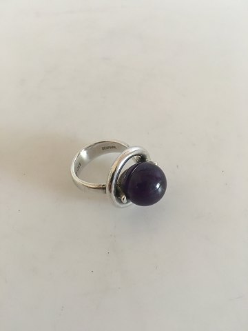 Hans Hansen Sterling Silver Ring with Amethyst