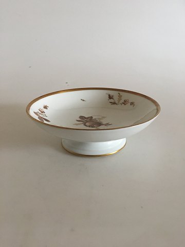 Royal Copenhagen Brown Rose Cake Bowl on Short Foot No 9269