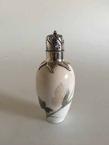 Royal Copenhagen Art Nouveau Anton Michelsen Silver Mounted Sugar Shaker No 
299/47A with Butterfly motif