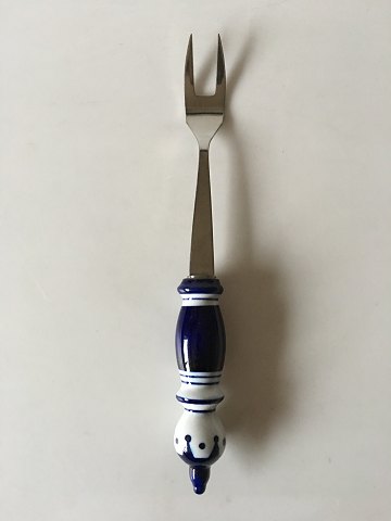 Rosenthal Blue Bjorn Wiinblad Siena Large Meat Fork in Ceramic and Stainless 
Steel