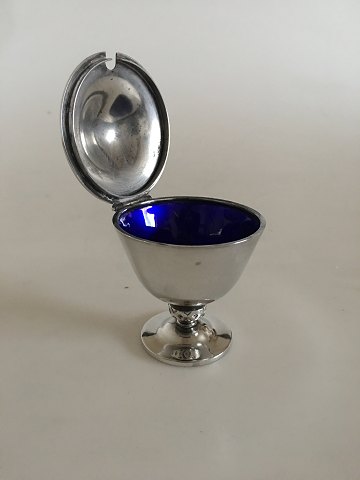 Georg Jensen Sterling Silver Johan Rohde Mayan Mustard Egg No 876 with Blue 
Enamel