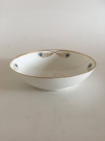 Royal Copenhagen No 118 Round Bowl w. Golden Peacock Feather Ornament