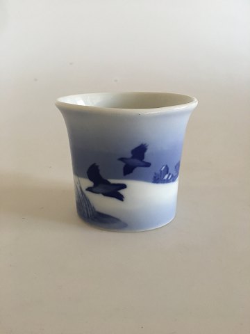 Royal Copenhagen Oval Art Nouveau Vase with Bird Motif