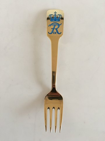 Anton Michelsen Commemorative Fork In Gilded Sterling Silver from 1969.
