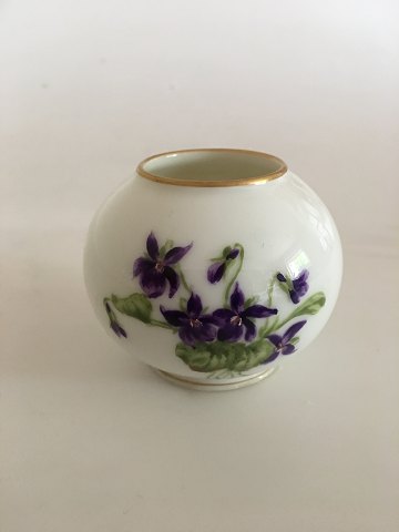 Royal Copenhagen Vase with Purple Flower Motif