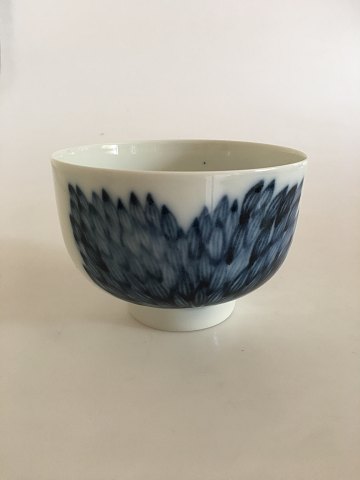 Royal Copenhagen Bowl White with Blue Motif unique by Snorre Stephensen