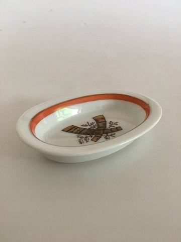 Royal Copenhagen Golden Horns with Orange Band Butter Tray No 883/9487