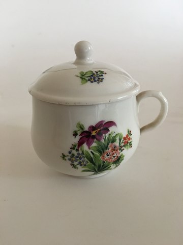 Royal Copenhagen Antique Bouillon Cup with Lid and Handpainted Flower Decoration 
1820-1850