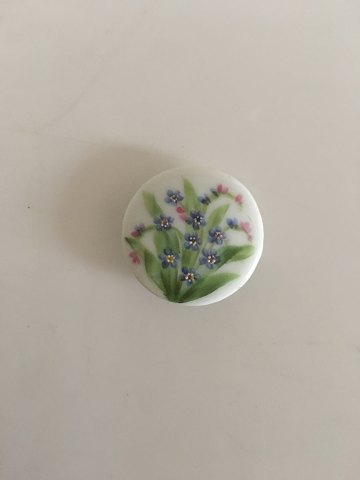 Royal Copenhagen Porcelain Button with Handpainted Flower Motif