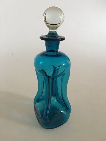 Holmegaard / Kastrup Glassworks Kluk Kluk Decanter in Blue Glass with Clear 
Bottle Lid