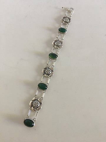 Georg Jensen Silver Bracelet No 12 with Green Agates