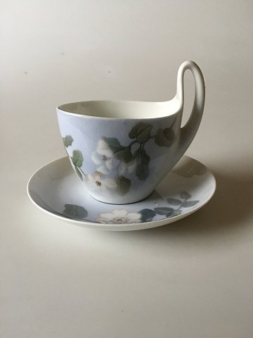 Royal Copenhagen Art Nouveau High Handled Cup and Saucer No. 1242/4.