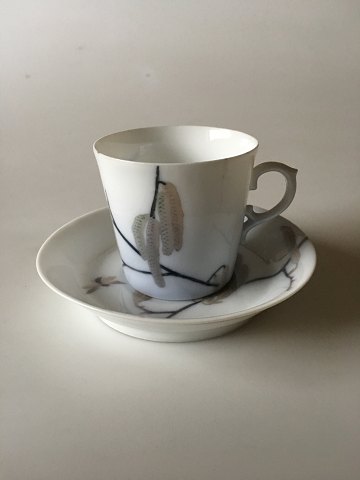 Royal Copenhagen Art Nouveau Mocha Cup and Saucer Unique signed by Oluf Jensen