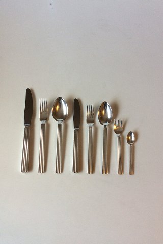 Georg Jensen Bernadotte Sterling Silver Dinner and Lunch Flatware set 96 pieces