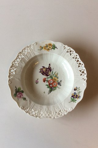 Royal Copenhagen Saxon Flower Deep Plate Premium model with pierced border