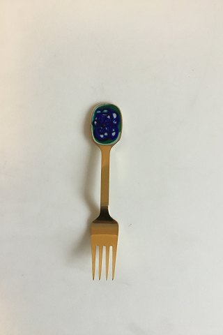 A. Michelsen Christmas Fork 1987 Gilded Sterling Silver with Enamel