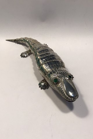 Alligator / crocodile in  silver with moving body