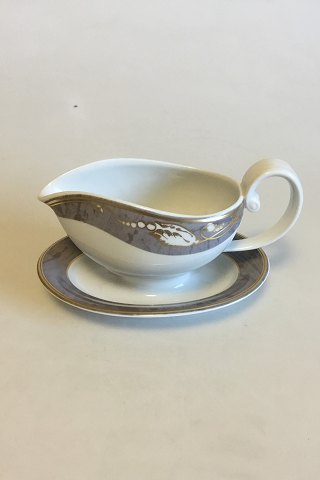 Royal Copenhagen Grey Magnolia Gravy Boat No 563