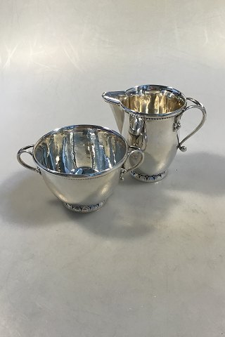 Georg Jensen Sterling Silver Creamer and Sugar Bowl No 32