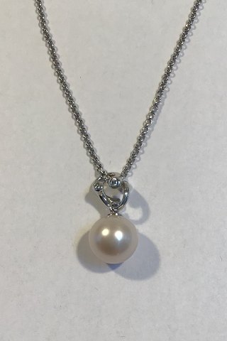 Georg Jensen 18K White Gold Pendant Magic Pearl and  Diamonds