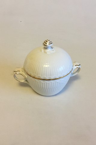 Royal Copenhagen Tradition White Half Lace w. Gold Sugar Bowl No 605