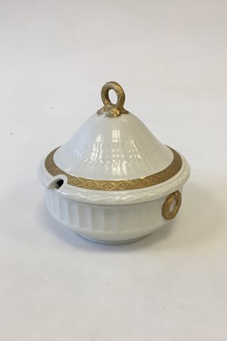 Royal Copenhagen Gold Fan Lidded Bowl No 11534