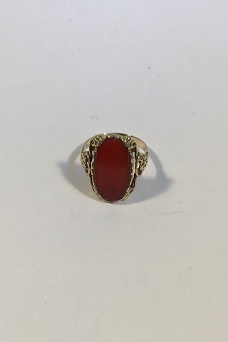 Goldring 14K Carnelian decoration