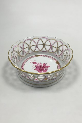 Herend Hungary Apponyi Purple Bread/Fruit Basket No 7404