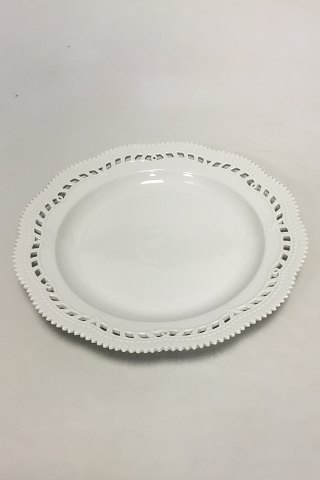 Royal Copenhagen White Flora Danica Pearl Pattern Charger plate with pierced 
border No. 20/3574