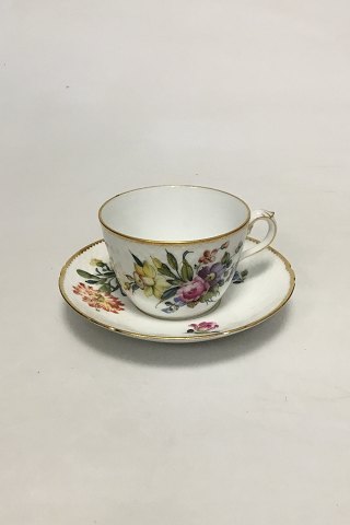 Bing & Grondahl Saxon Flower White Large Coffee Cup and Saucer