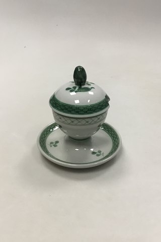 Royal Copenhagen Green Tranquebar Mustard Jar No 1010