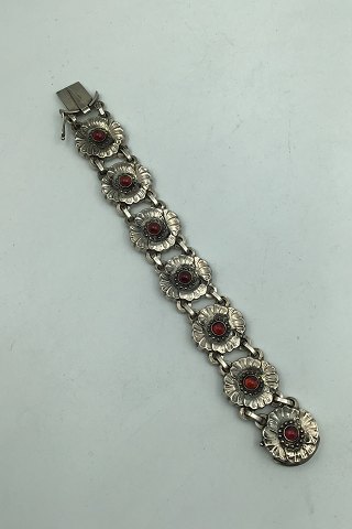 Georg Jensen Sterling Silver Bracelet No 2366 (36) Garnets