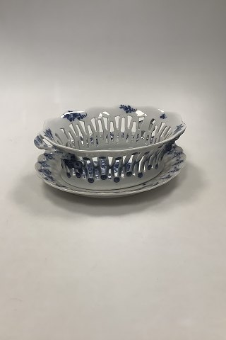 Royal Copenhagen Blue Flower Curved Fruit Basket and underplate  No 1579 / 1580