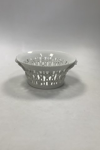 Antique Royal Copenhagen White Flora Danica Fruit Basket No 3532