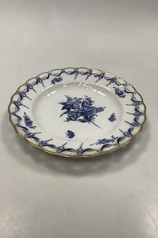 Antique Royal Copenhagen Blue Flower Curved Pierced Plate with Gold