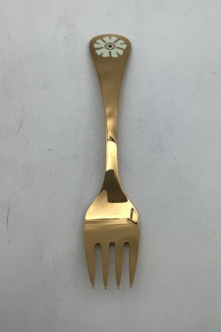 Georg Jensen Annual Fork 1981 Gilt Sterling Silver with enamel.